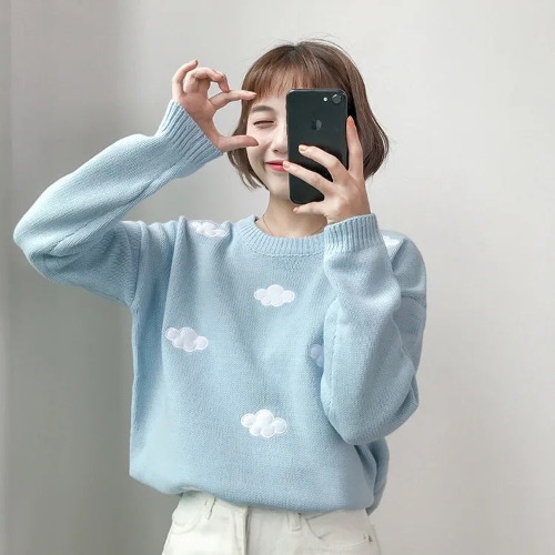 Cloud Crewneck - Sky Blue