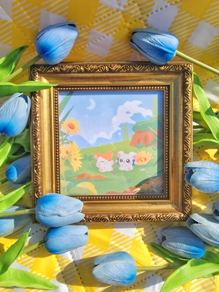 Hamtaro Prints | Ham Ham Heartbreak Prints | Hamster Art | Anime Wall Art | Anime Desk Decor