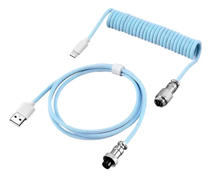 Cabo Enrolado Coiled Teclado Usb-c Mecânico Aviador Premium