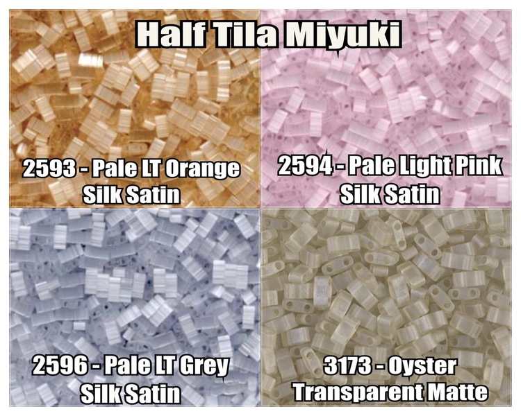 Miyuki Half Tila, Pale Light Pink, HTL2594,