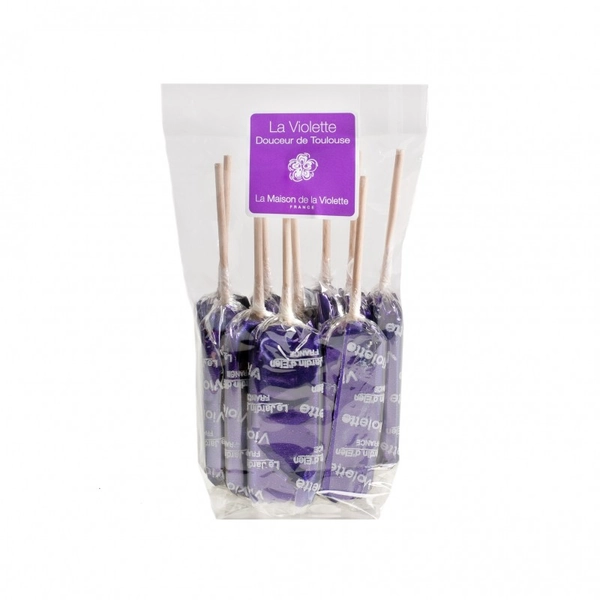 Sachet de 10 sucettes Violette - Bonbons & Chocolats | La maison de la violette