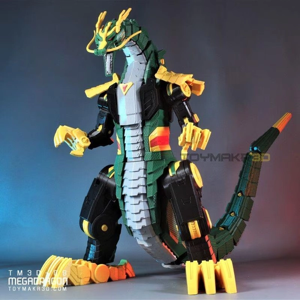3D Printed MegaDragon Mecha Model – Fully Assembled or DIY Kit, 3D printed model, toymakr3D, Action Figure Toy