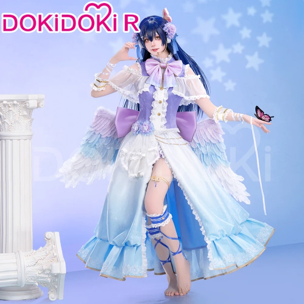 DokiDoki-R Anime LoveLive! School Idol Project Cosplay Lovelive Sonoda Umi Costume / Wing White Day Angel Idol Project