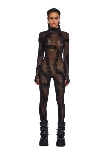Crash N' Burn Mesh Catsuit | SNAKE / Medium
