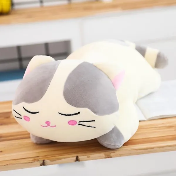 Lazy Cat Plush Toy (2 COLORS) by Subtle Asian Treats - Grey