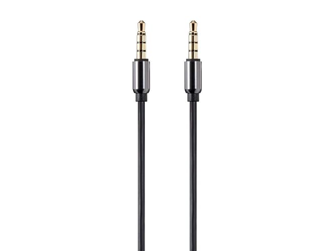 Monoprice Auxiliary 3.5mm TRRS Audio & Microphone Cable - Use with Smartphones and Tablets, Gold Plated, 3 Feet, Black - Onyx Series - 3 Foot