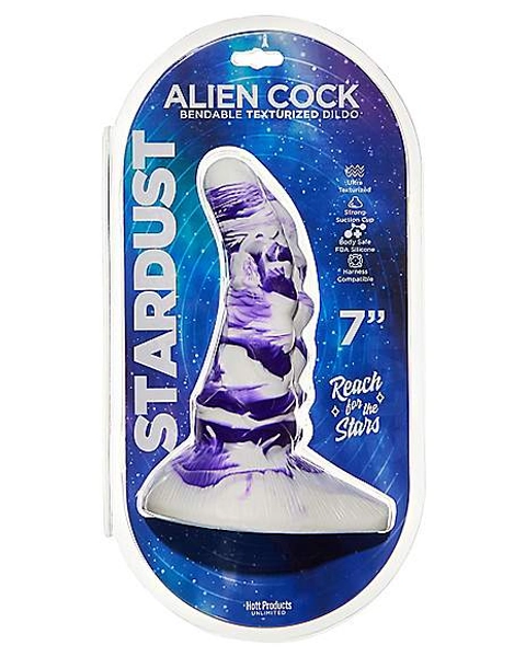 Stardust Alien Bendable Textured Dildo - 7 Inch