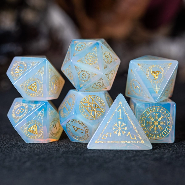 Dnd dice set Opalite Polyhedral Dice Set  Set  -  Dungeons and Dragons, RPG Game  MTG Game Nordic Style