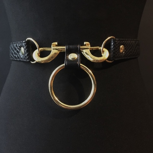 Gotte belt vegan snakeskin and gold