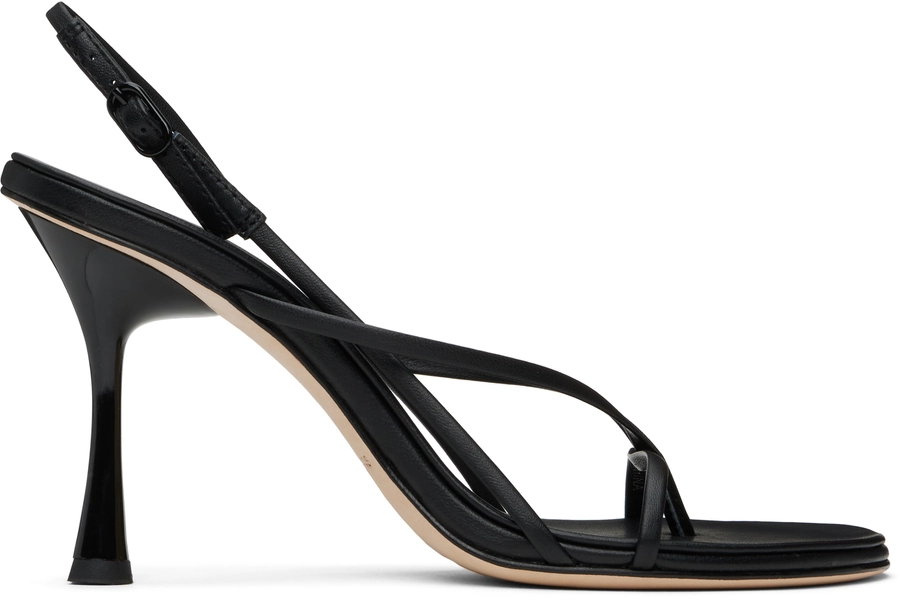Black Wishbone 90 Heeled Sandals