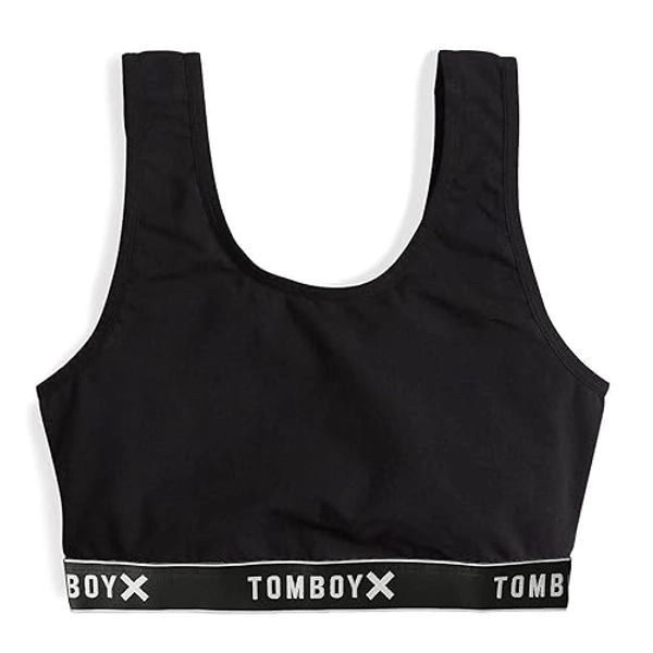 TomboyX Soft Bra, Cotton Scoop-Neck Bralette for Women, Wireless No-Padding Low Impact, (XS-6X)