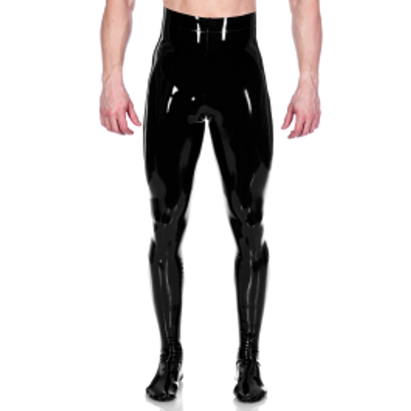 Male High Waisted Latex Leggings