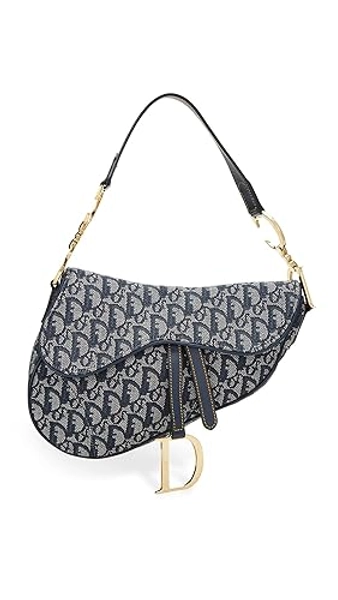 WHAT GOES AROUND COMES AROUND Women's Pre-Loved Dior Navy Trotter Saddle Bag