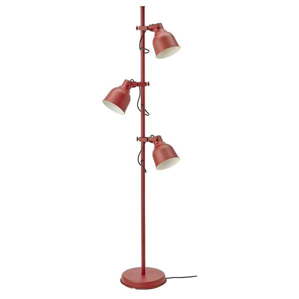 HEKTAR Floor lamp with 3-spot - brown-red