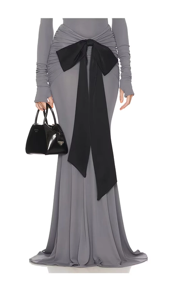 The Althea Jersey Skirt With Bow