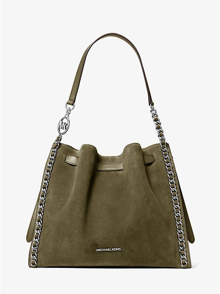 Mina Large Suede Chain Shoulder Bag