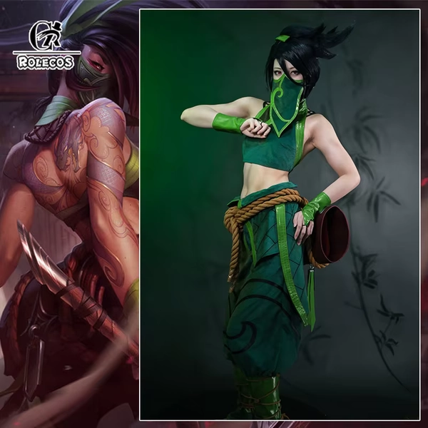 ROLECOS LOL The Rogue Assassin Akali Cosplay 