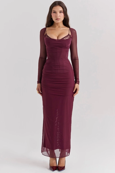 Katarina Wine Maxi Dress