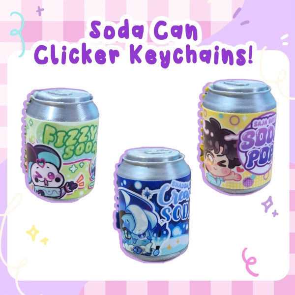 Soda Can Clicker Keychains | Kpop Demon Hunters Saja Boys 