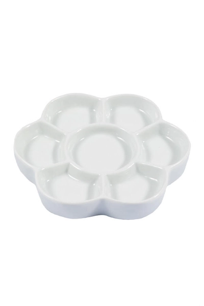 Jakar Porcelain Flower Shaped 6 Well Palette Diameter 6 inches
