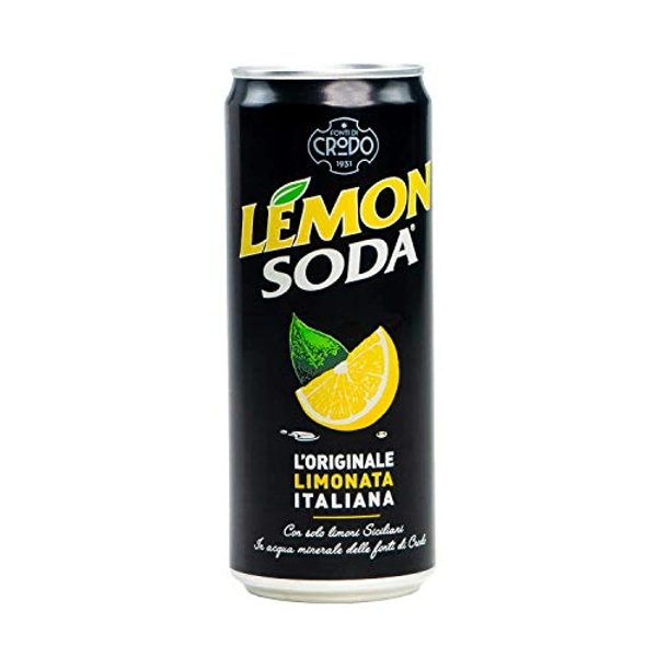 Lemon Soda Limonade (24 x 330ml) von Crodo - Zitronenlimonade - mit Fruchtfleisch - natürliche Aromen - Zitronen aus Süditalien - erfrischend fruchtig - pur oder als Cocktail genießen - EINWEG Dose