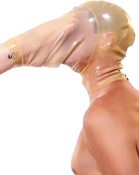 DORAFEI Latex Hood Rubber Mask Coat Disguise Spoof Feet Latex Asphyxiation Headgear Halloween Cosplay Party