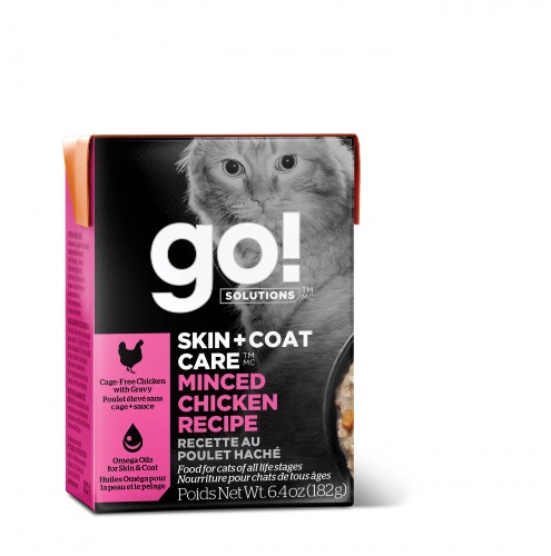Petcurean Go! Skin & Coat Care Minced Chicken Recipe Wet Cat Food - 6.4-oz, case of 24