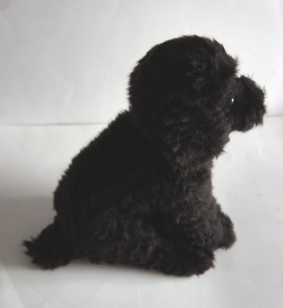 Hand Made Black Poodle Puppy Plushie Realistic Plush Toy Dog - Can Be Gift Wrapped And Personalized With Engraved Tag