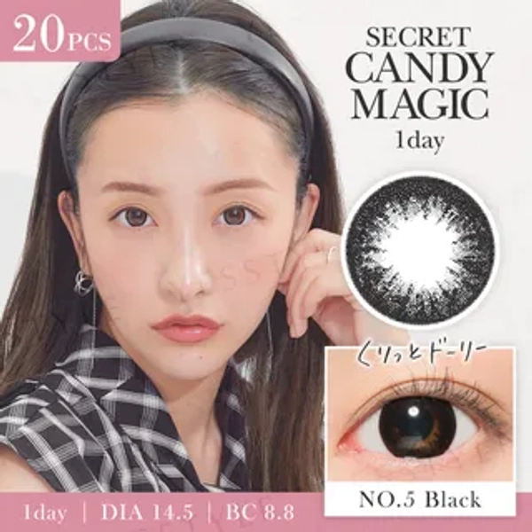 Secret Candy Magic 1 Day Color Lens No.5 Black 20 pcs
