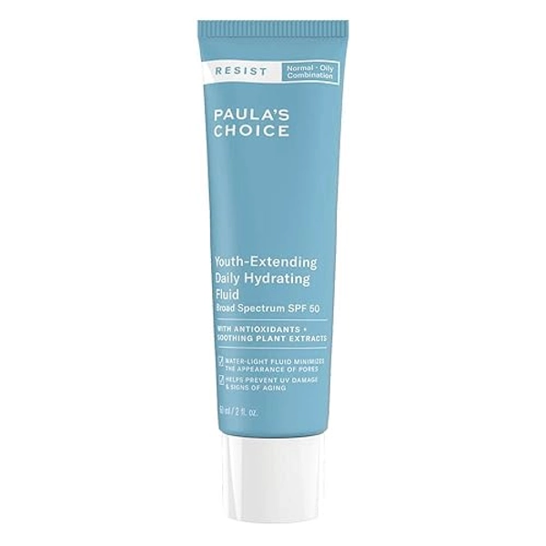 Paula’s Choice RESIST Moisturiser SPF 50 - Day Face Cream - Reduces Blackheads & Brown Spots - Suitable for Acne Prone Skin - with Sun Protection - Combination to Oily Skin - 60 ml