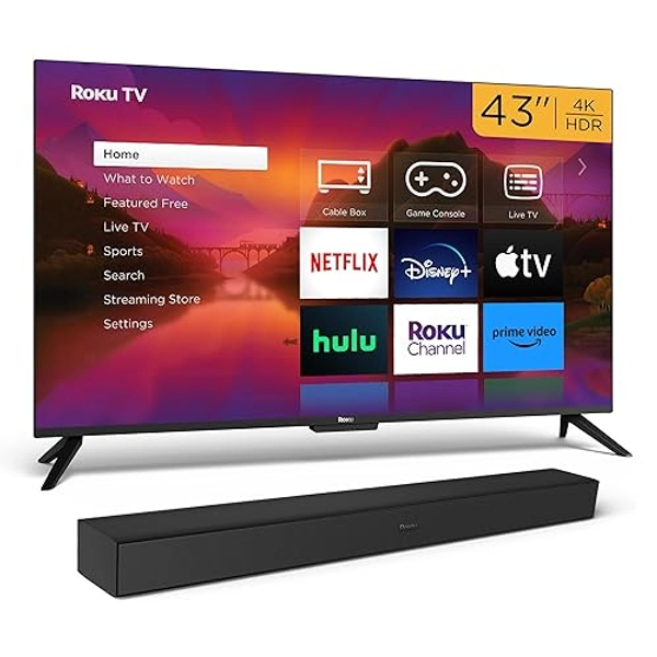 Roku 43" Select Series Smart TV & Wireless Soundbar Bundle - RokuTV Audio