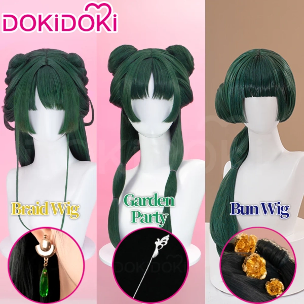 【Partially Ready For Ship】DokiDoki Anime The Apothecary Diaries Cosplay Mao Mao Wig / Hairpin / Earring / Bow Clip / Necklace Maomao Long Straight Green Hair Maomao
