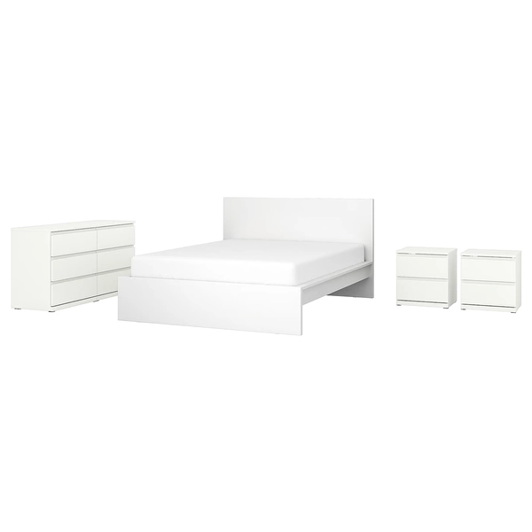 MALM / STORKLINTA Bedroom furniture, set of 4 - white Queen