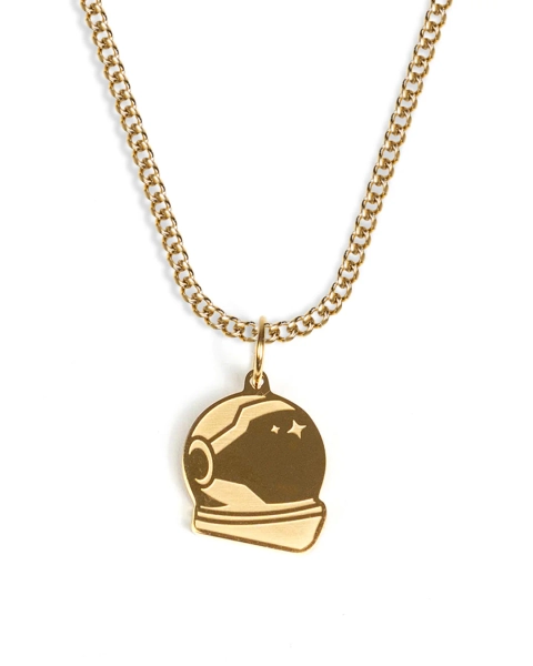 Racing Helmet Necklace (Gold)