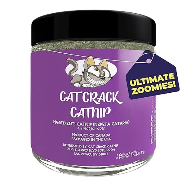 Cat Crack Catnip, Zoomie-Inducing Cat Nip Blend, North American Made & 100% Natural, Safe & Non-Addictive Catnip Treats Used to Supplement Cat Nip Toys, Spray, & Accessories (1 Cup)