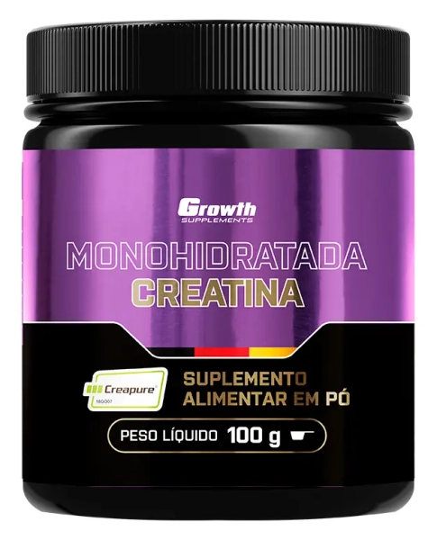 Creatina MonoHidratada (Creapure) (100g): Confira! | Growth | Growth Supplements