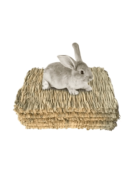 1/2 stuks natuurlijk geweven gras konijnenmat voor kleine dieren - comfortabel beddengoed voor konijnenhooihok en slaapmatje
