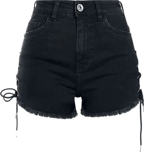 Ladies Highwaist Denim Lace Up Short