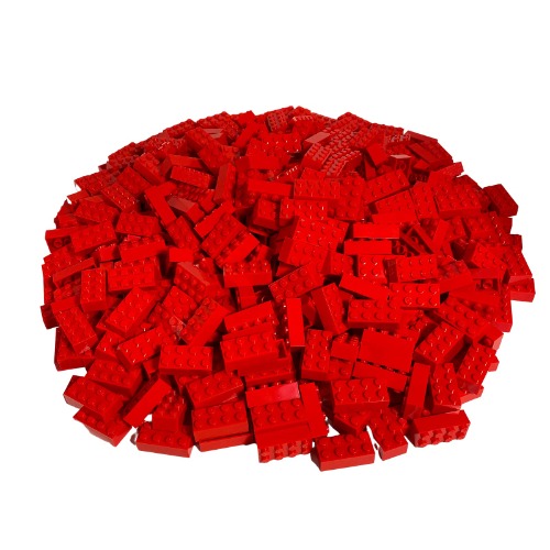 LEGO CITY - 100 bricks with 2x4 studs in red - BASIC bricks - 3001
