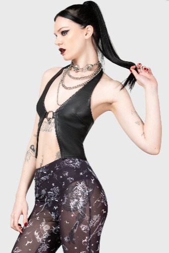 Sheenah Halter Top - XL / Black / 64% Polyurethane 36% Polyester