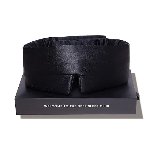 DROWSY Silk Sleep Mask. Face-Hugging, Padded Silk Cocoon for Luxury Sleep in Total Darkness. (Black Jade) - Black Jade