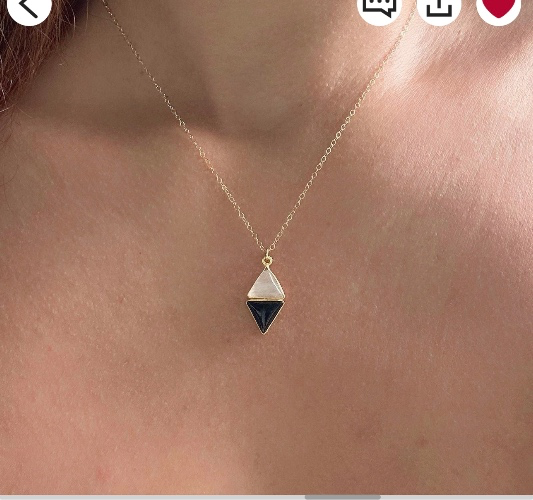 Black tourmaline and selenite necklace. 