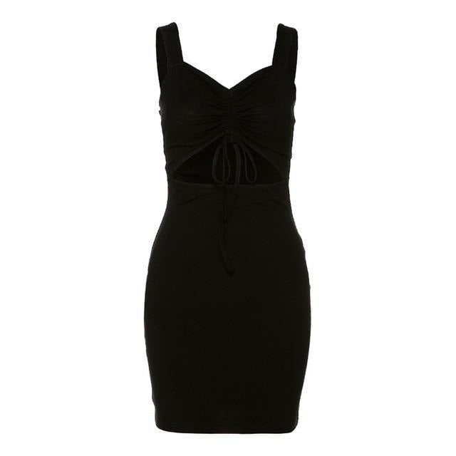 'Stars are Forever' Black cut out bodycon dress - Black / L