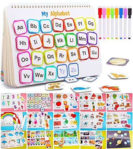 Huijing Montessori Preschool Learning Activities Newest 29 Themes Busy Book - Workbook Activity Binder / Toys for Toddlers, Autism Learning Materials and Tracing Coloring Book - White