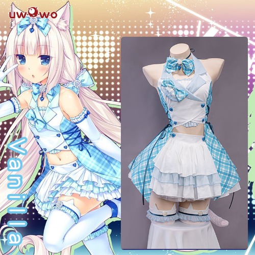 【In Stock】Uwowo Game Nekopara Live Catgirls Vanilla Idol Stage Performance Cosplay Costume - 【In Stock】L