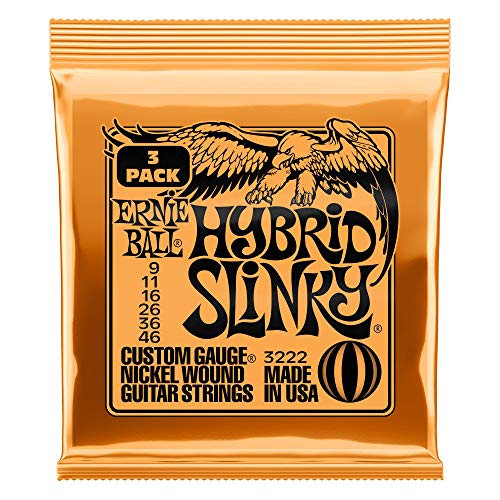 Ernie Ball Hybrid Slinky Nickel Wound Electric Guitar Strings 3 Pack - 9-46 Gauge - Hybrid (9-46) - 3-Pack