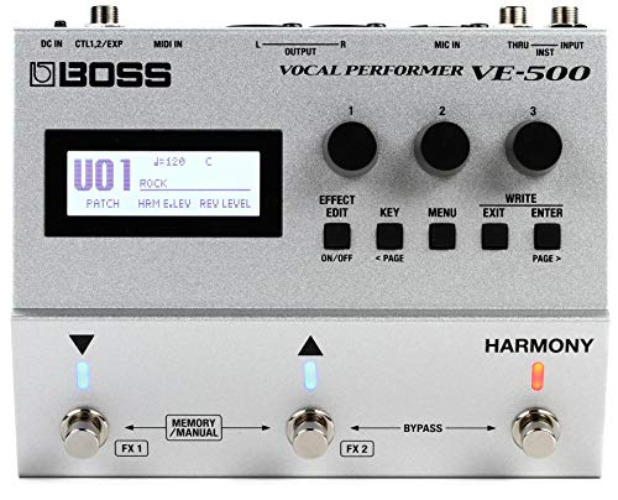 BOSS Ve-500 Vocal Performer Effects Pedal for Vocalists, Advanced Vocal Multi-Effects Stompbox for Singing Guitarists
