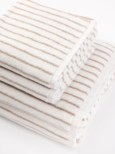 Luxe Striped Bath Towels | Sand Stripe