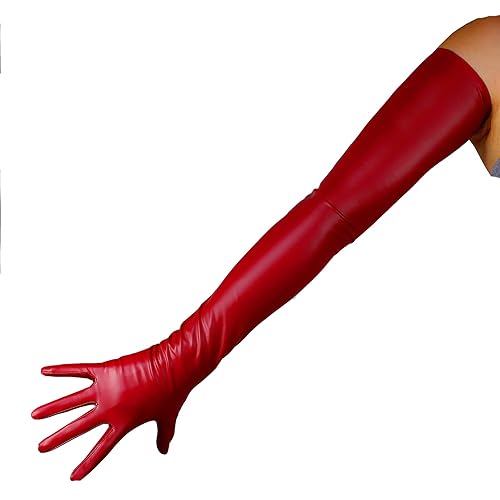 PVC Gloves -- Extra long Red