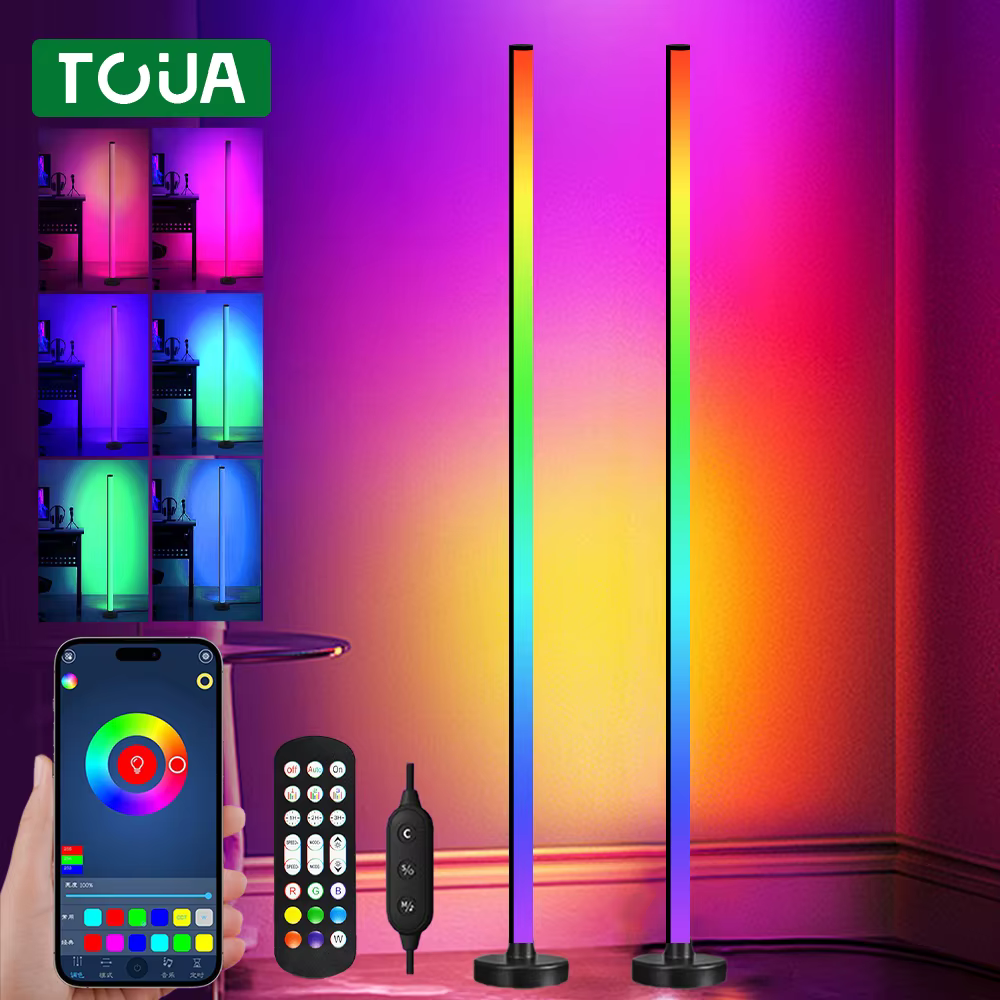 RGB LED Floor Lamp Remote APP Control Music Sync Corner Lighting Timer Smart Modern Mood Standing Lamp for Bedroom Living Room - AliExpress 39